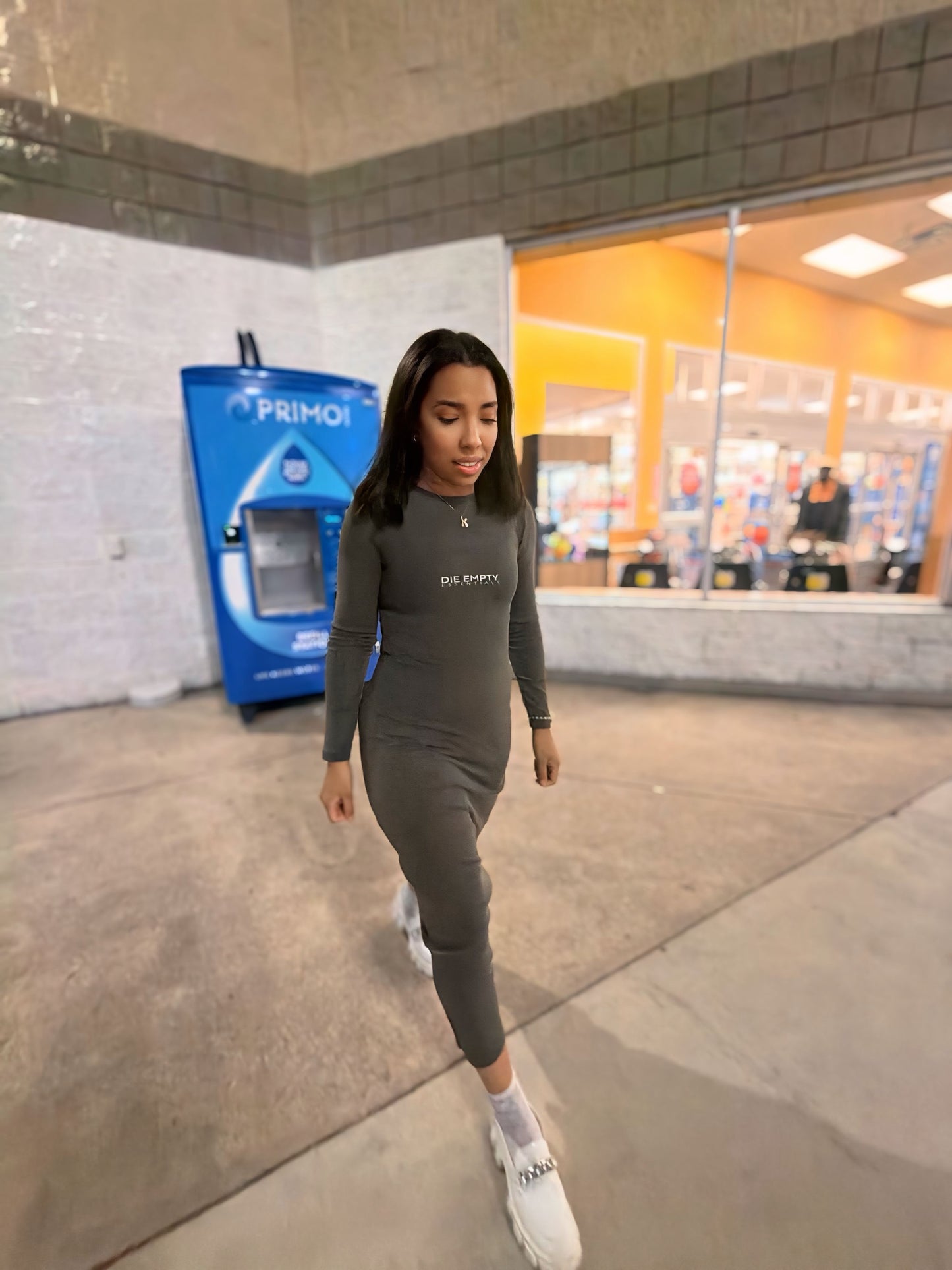 die empty essentials slit maxi dress