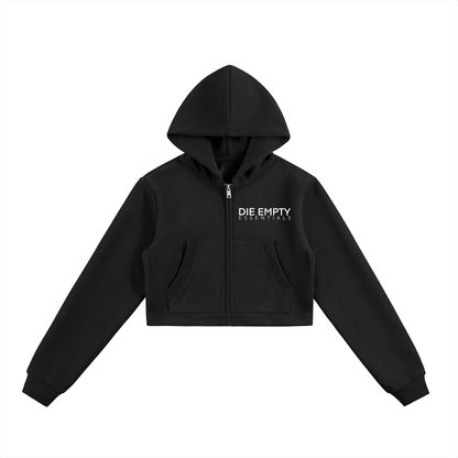Essential Cropped Zip-Up Hoodie