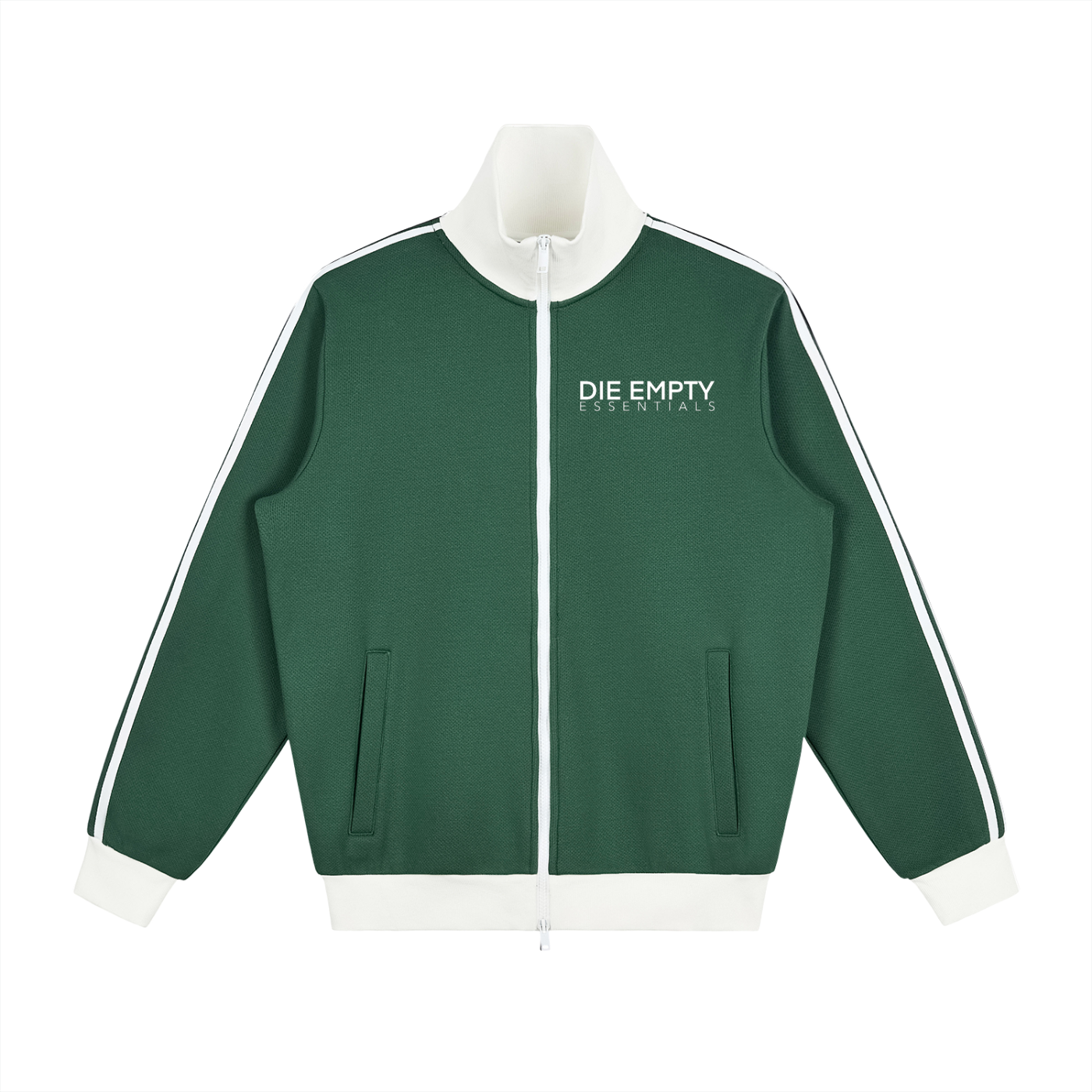 die empty essentials stripe fleece Track Jacket
