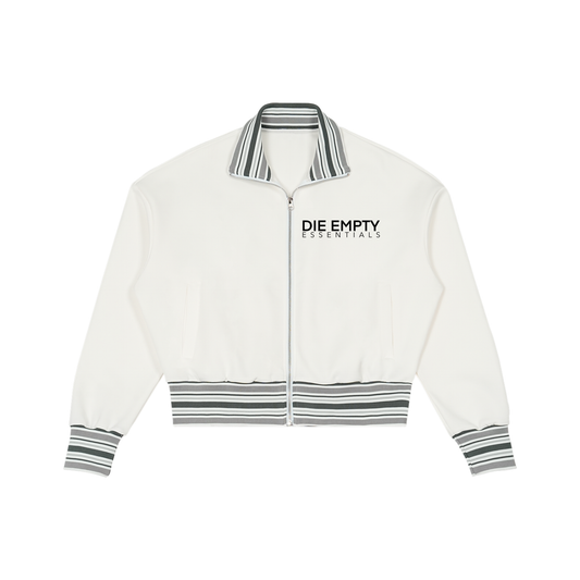 Striped Rib Collar Zip Jacket