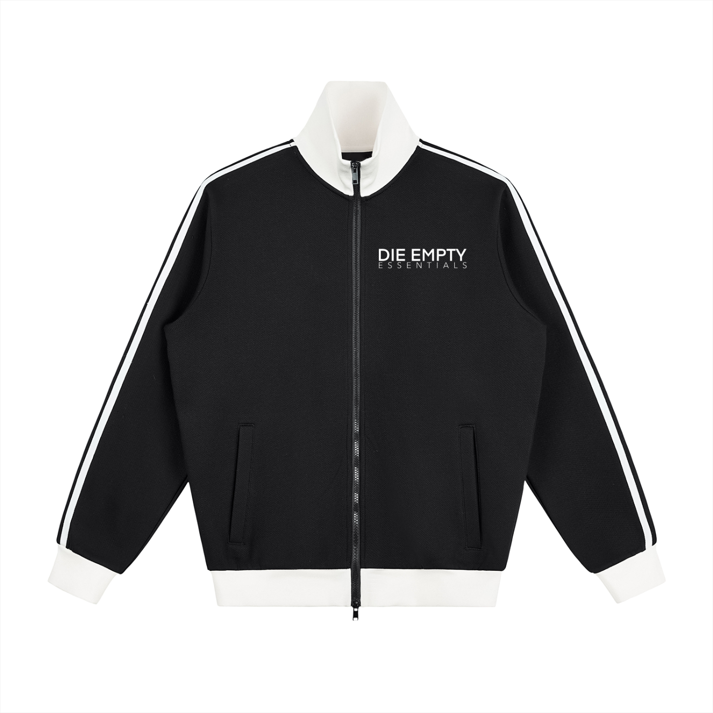die empty essentials stripe fleece Track Jacket