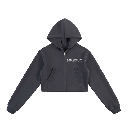 Essential Cropped Zip-Up Hoodie