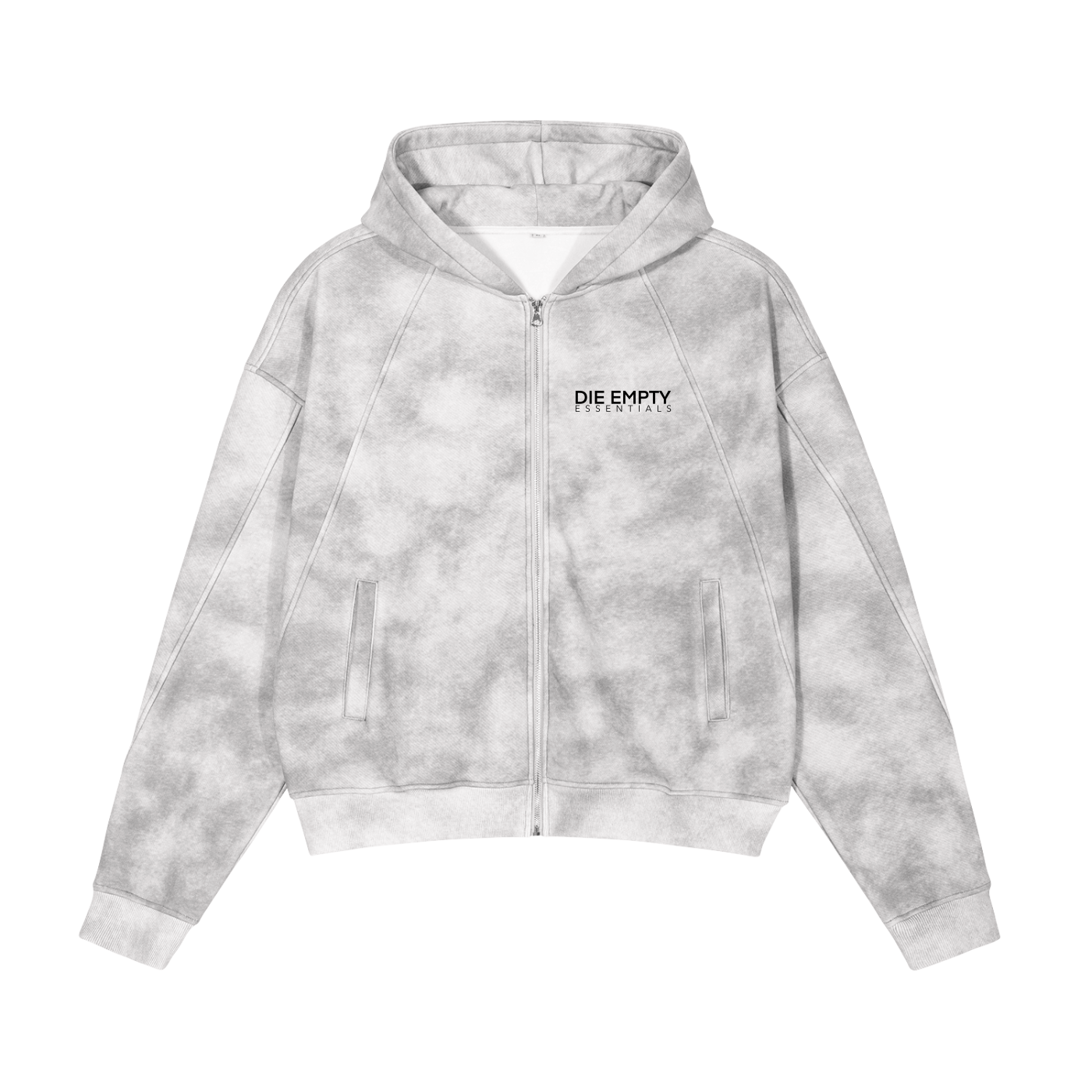 die empty essentials zip-up fleece hoodie