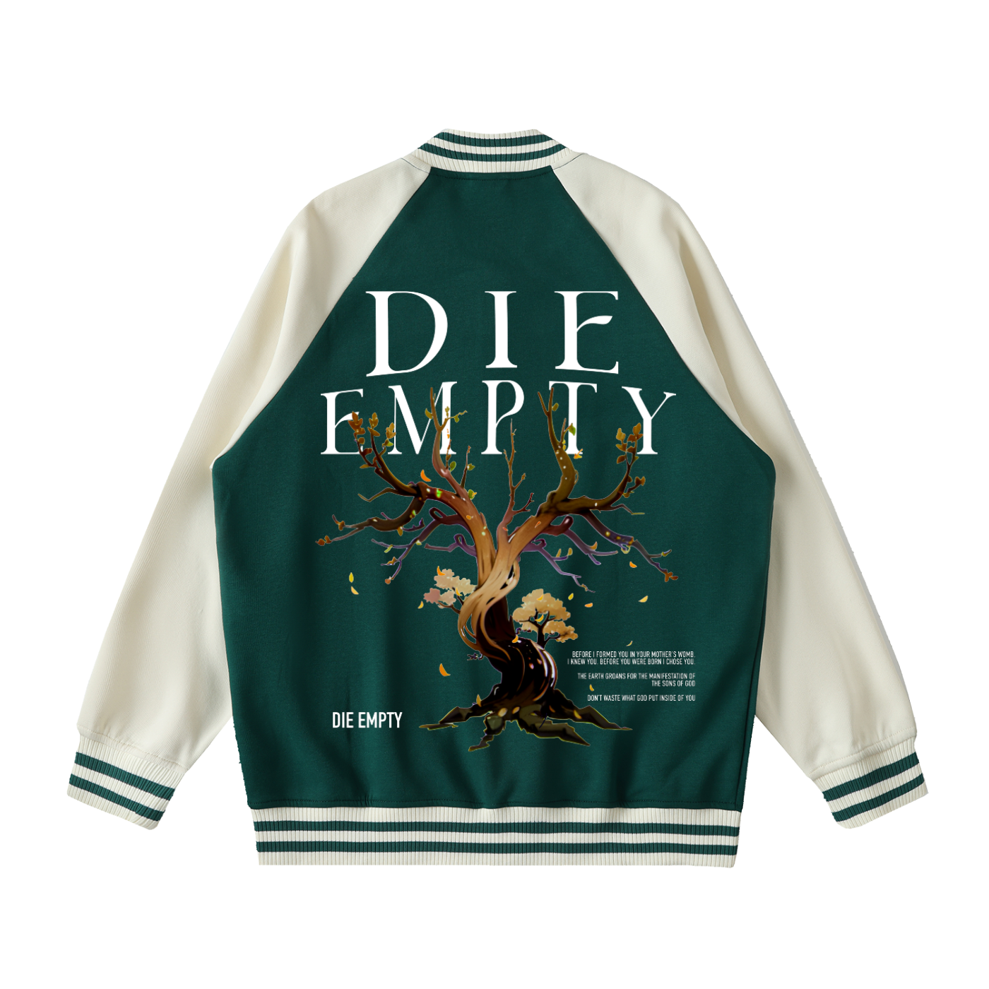 Two Tone Raglan Sleeve Varsity Jacket