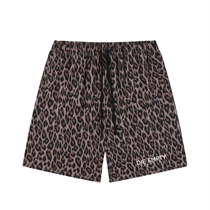 Unisex Heavyweight Leopard Drawstring Shorts