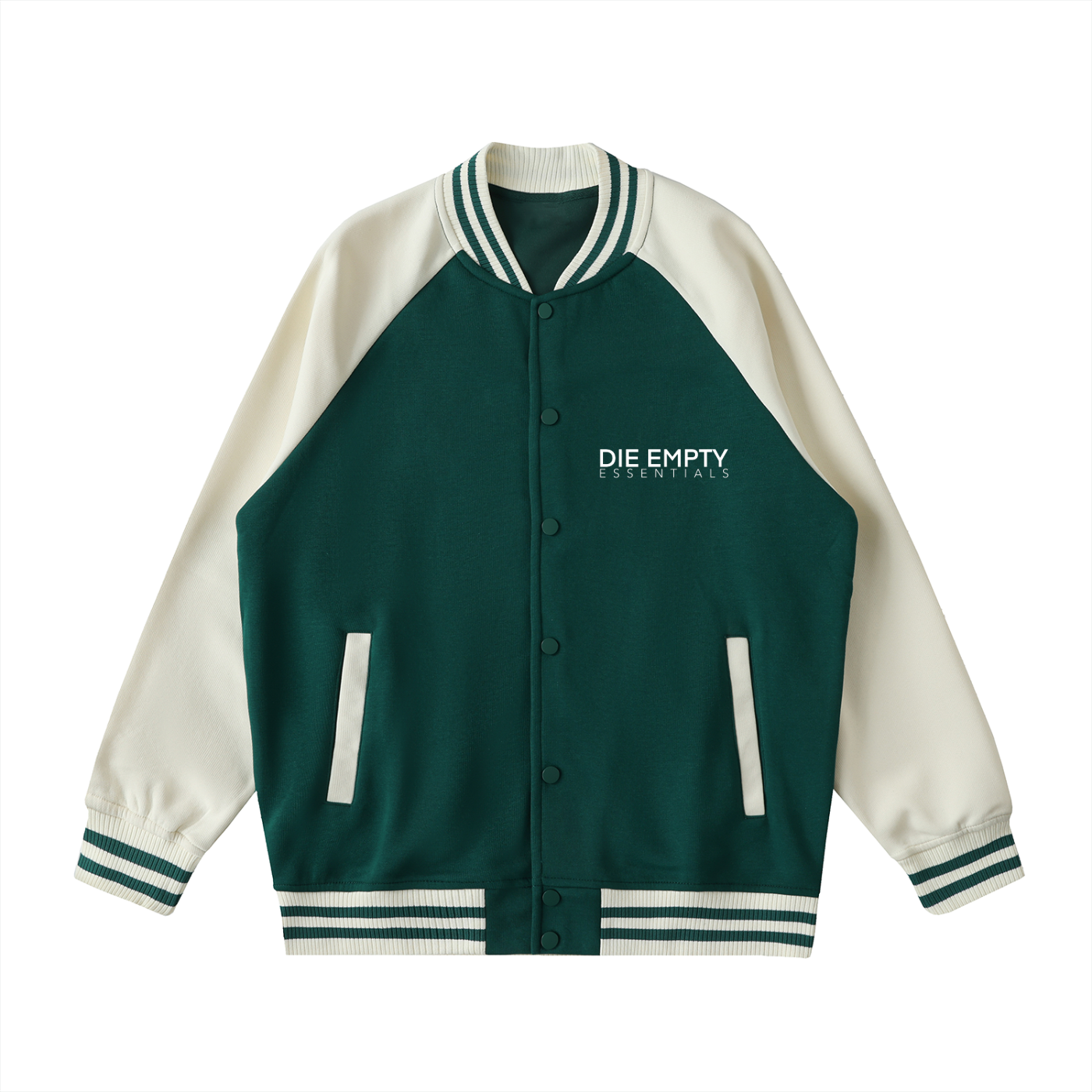 Two Tone Raglan Sleeve Varsity Jacket