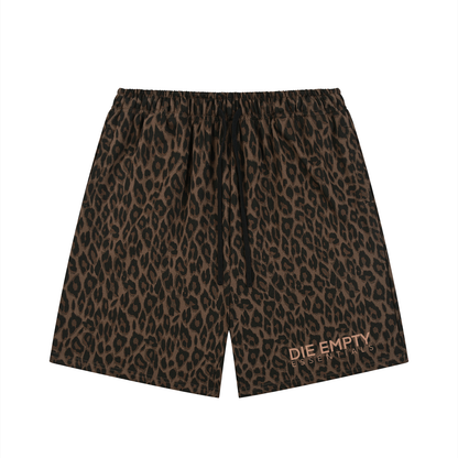 Unisex Heavyweight Leopard Drawstring Shorts