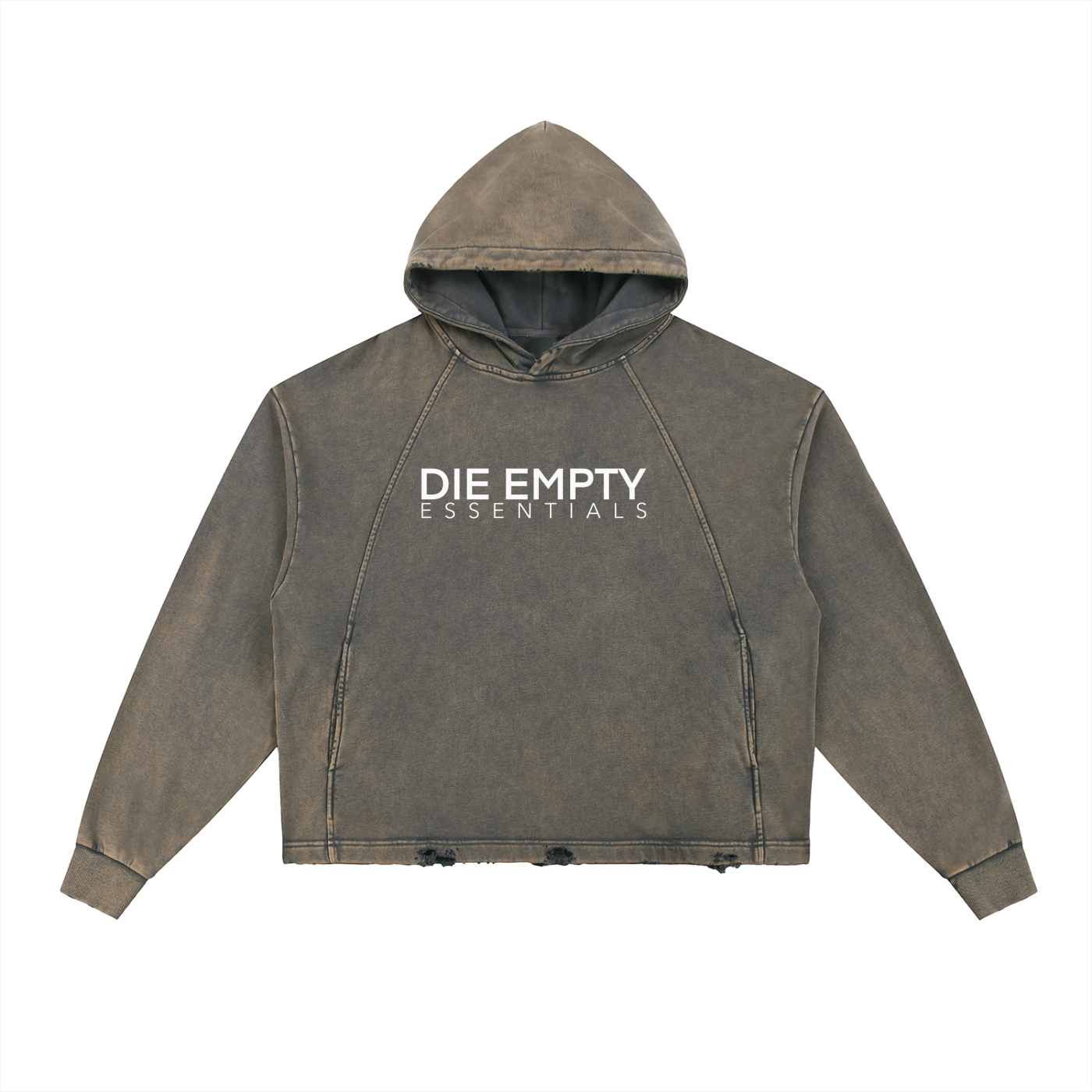 Vintage Washed Frayed-Hem Hoodie