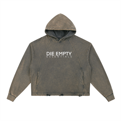 Vintage Washed Frayed-Hem Hoodie