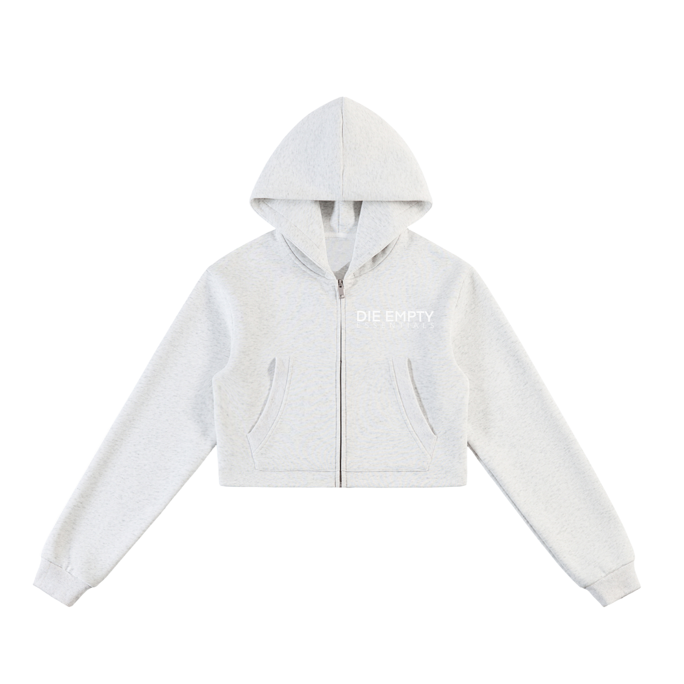 Essential Cropped Zip-Up Hoodie