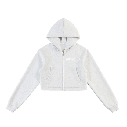 Essential Cropped Zip-Up Hoodie