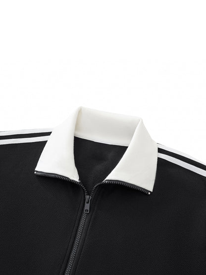 die empty essentials stripe fleece Track Jacket