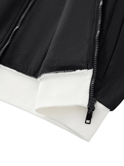 die empty essentials stripe fleece Track Jacket