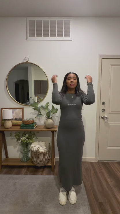 die empty essentials slit maxi dress